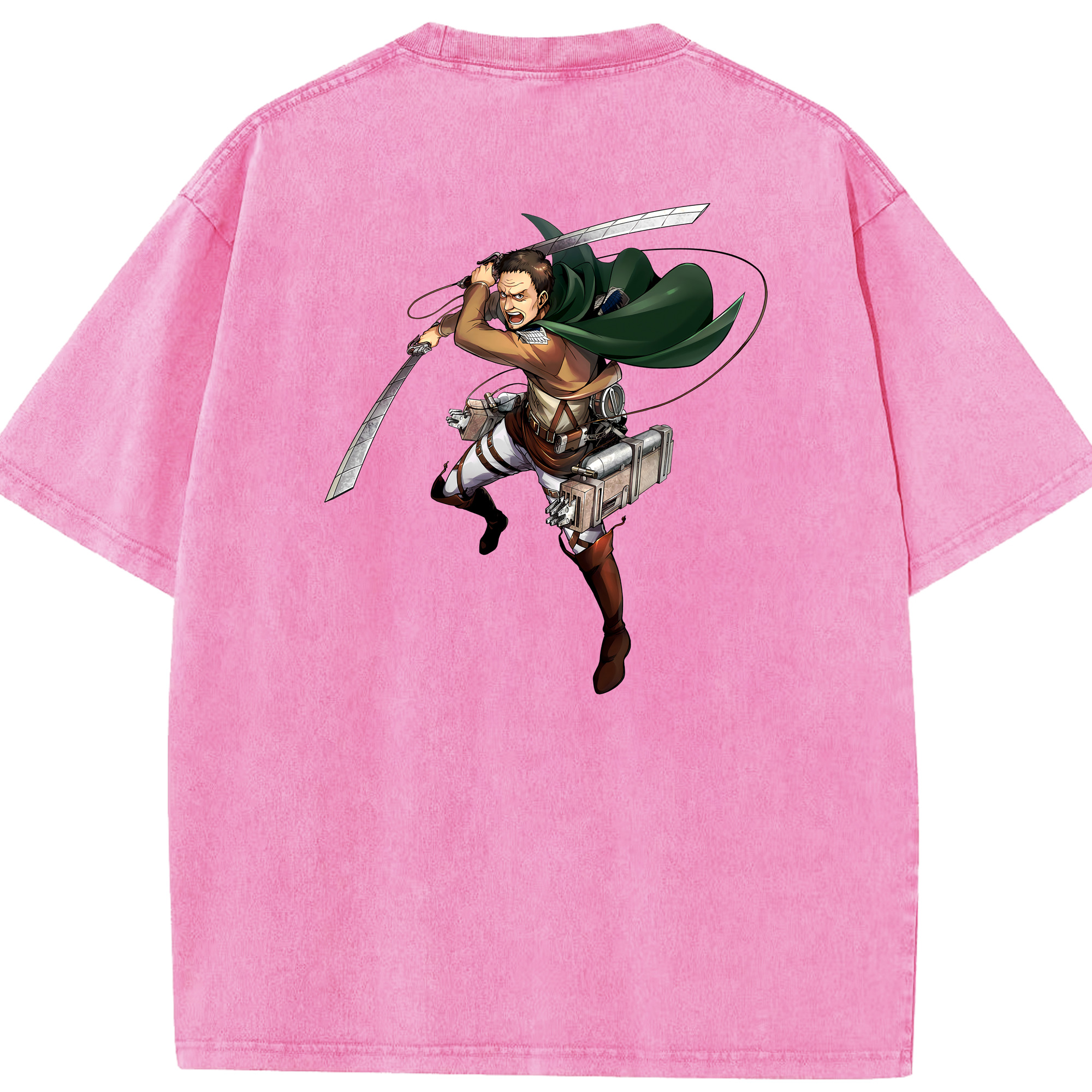 （画像用） 進撃の巨人 Attack on Titan 綿100% ヴィンテージ風 半袖Tシャツ（背面プリント）